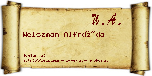 Weiszman Alfréda névjegykártya